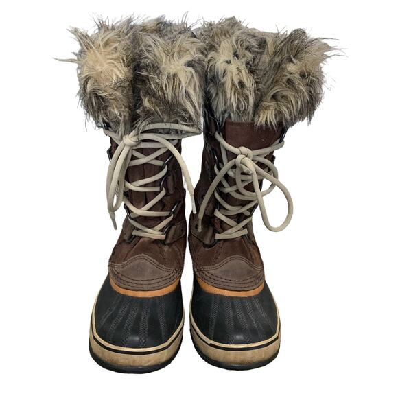 Sorel Joan of Arctic Tall Boots Women's Sz 6 Brown Waterproof Insulated Lace Up - Picture 2 of 13